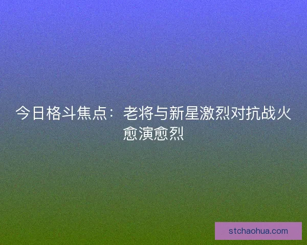 今日格斗焦点：老将与新星激烈对抗战火愈演愈烈