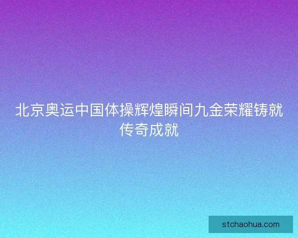北京奥运中国体操辉煌瞬间九金荣耀铸就传奇成就